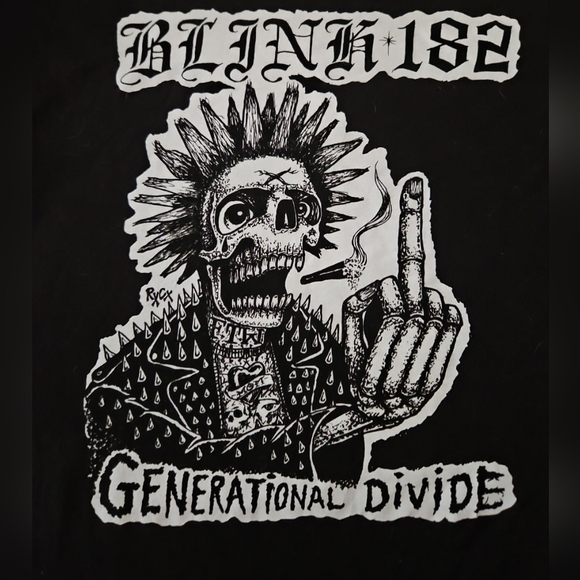 Blink 182 Mens Black Generational Divide Band Tee M - Picture 3 of 6